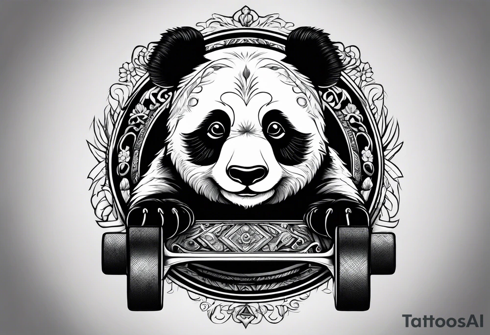 panda on a skatebord tattoo idea