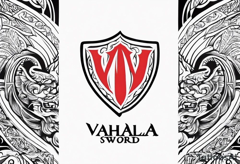 Valhalla sword shield tattoo idea