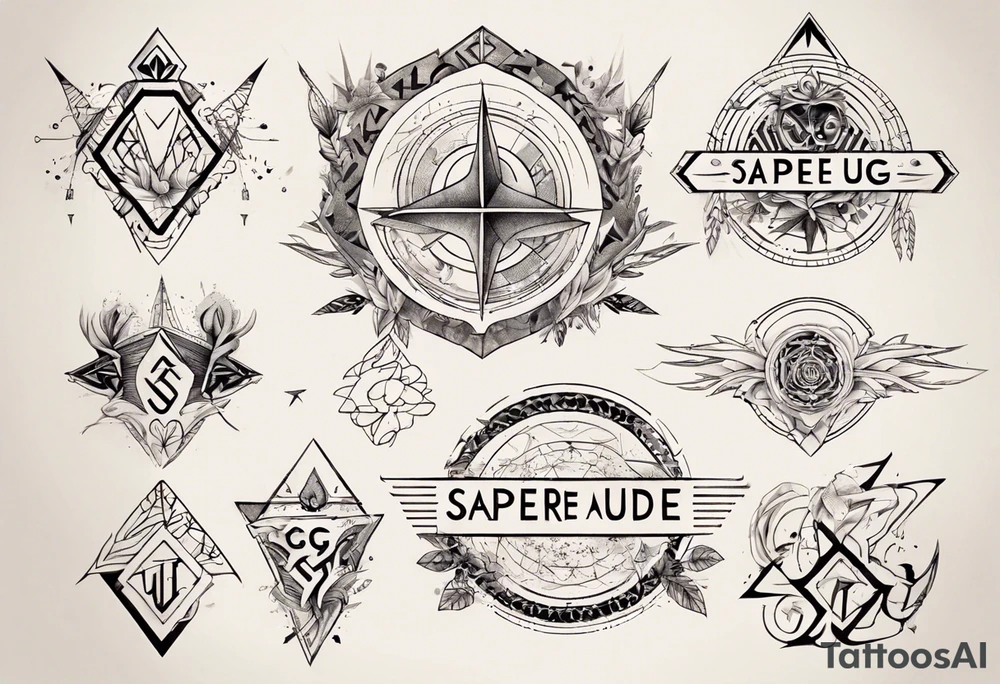 Schriftzug sapere aude tattoo idea