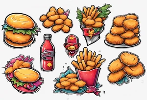 Chicken nuggets tattoo idea