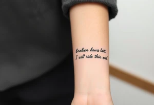 Broken hours last with the phrase, I will ride to the end tattoo idea