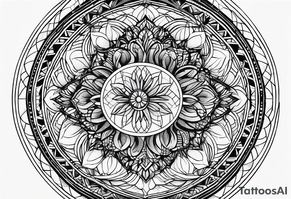 geometric circle tattoo idea