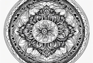 geometric circle tattoo idea