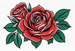 traditional roses red tattoo idea