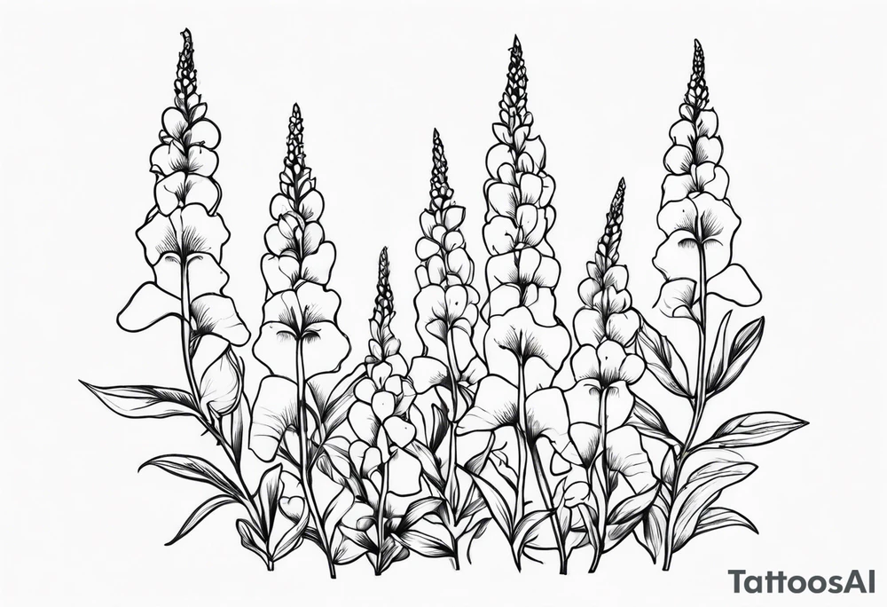 Whimsical Foxglove Plant tattoo idea