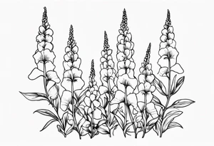 Whimsical Foxglove Plant tattoo idea