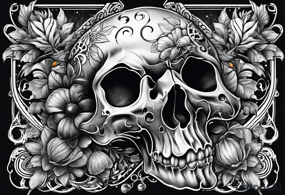 Mushroom, plant, skull, angel numbers tattoo idea Mushroom, plant, skull, angel numbers tattoo idea