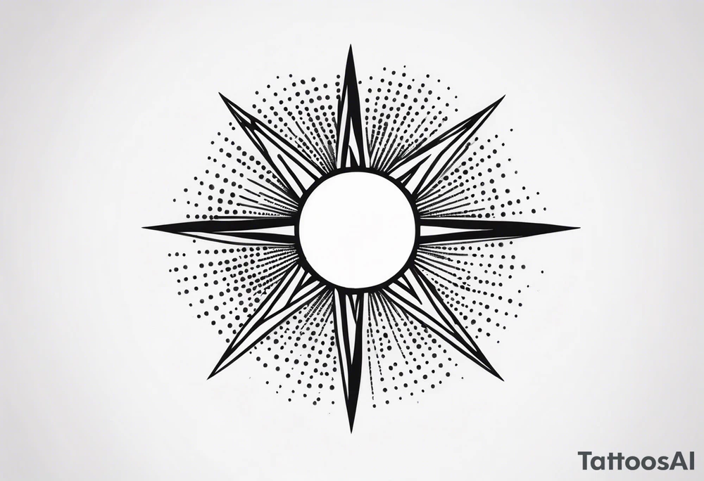 Simplistic sun made of black dots tattoo idea tattoo idea