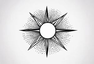 Simplistic sun made of black dots tattoo idea tattoo idea