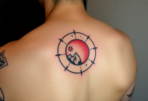 round tattoos with space theme. It can have red color tattoo idea