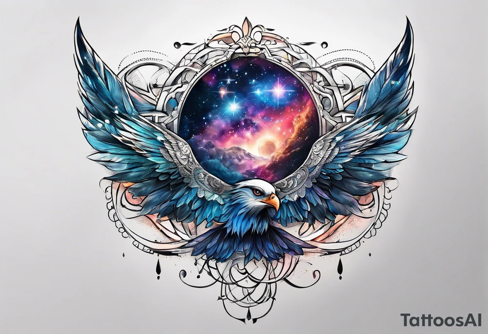 connection with universe and one person tattoo idea