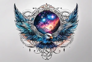 connection with universe and one person tattoo idea