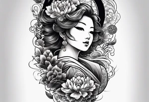 Japanese theme on forearm for men tattoo idea