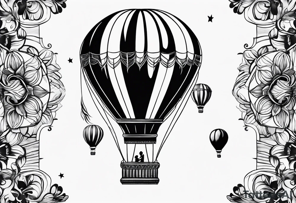 Whimsical Hot Air Balloon tattoo idea