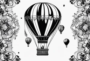 Whimsical Hot Air Balloon tattoo idea