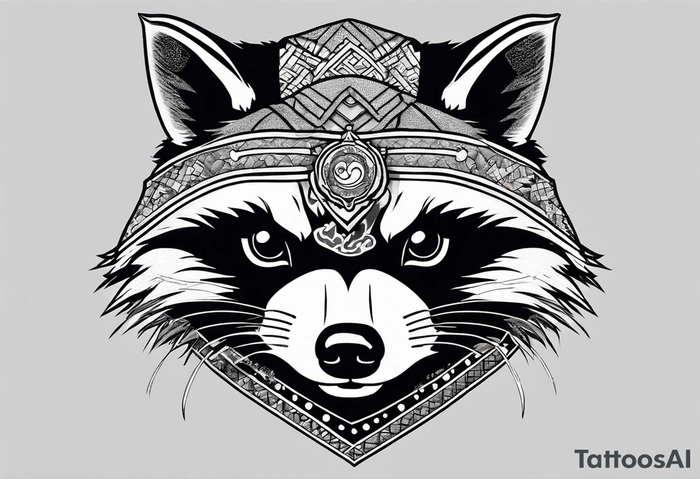 raccoon wearing a Superman hoodie tattoo idea