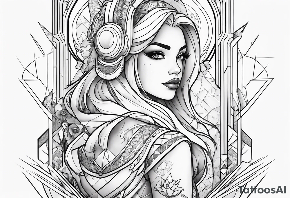 futuristic disney characters tattoo idea