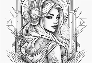 futuristic disney characters tattoo idea