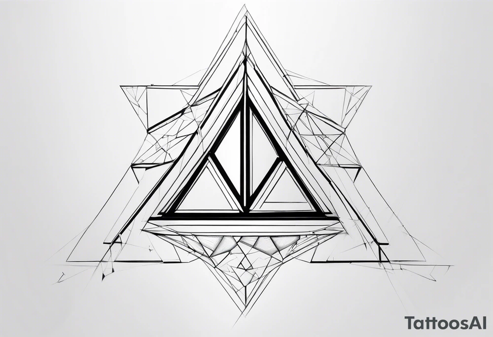 Fractal auto similar triangles centered and mirror left and right tattoo idea