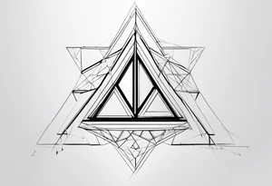 Fractal auto similar triangles centered and mirror left and right tattoo idea