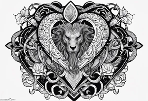 Long tattoo for arm. Lovecraftian creature, protecting a heart. Ctulhu. tattoo idea
