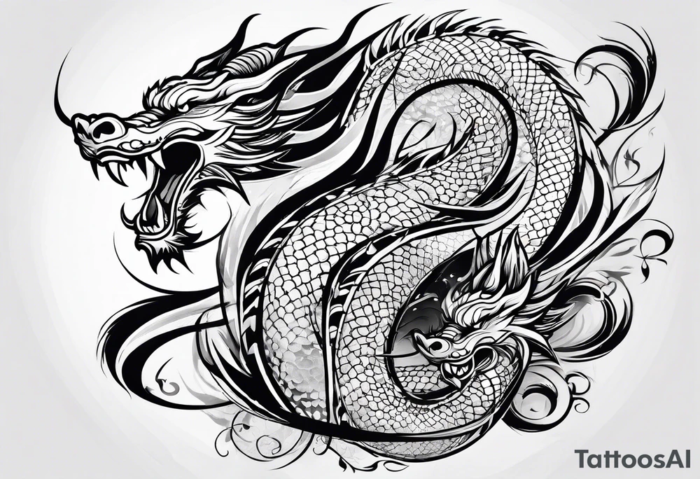 Dragón chino tattoo idea