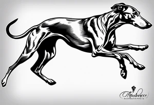 Running greyhound tattoo idea