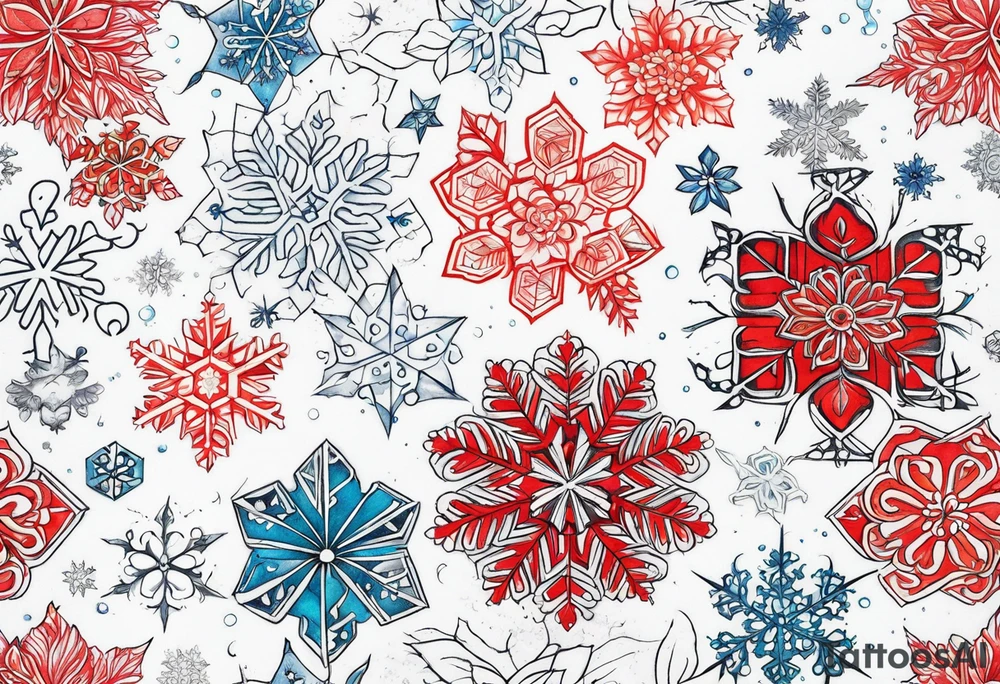 snowflakes falling tattoo idea