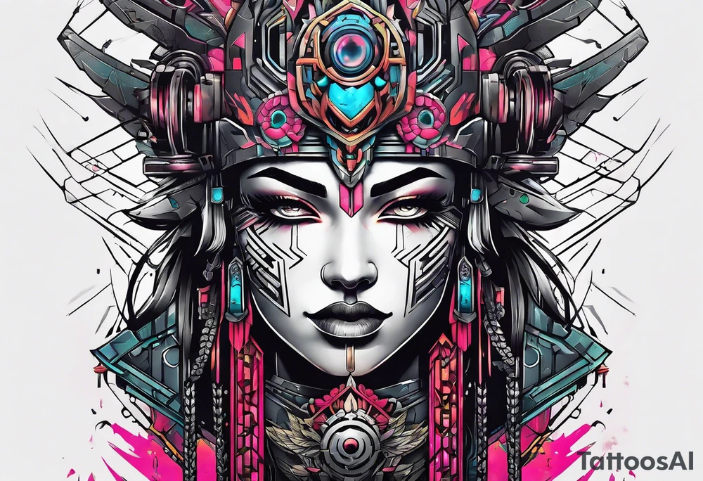 cyberpunk themed enki tattoo tattoo idea