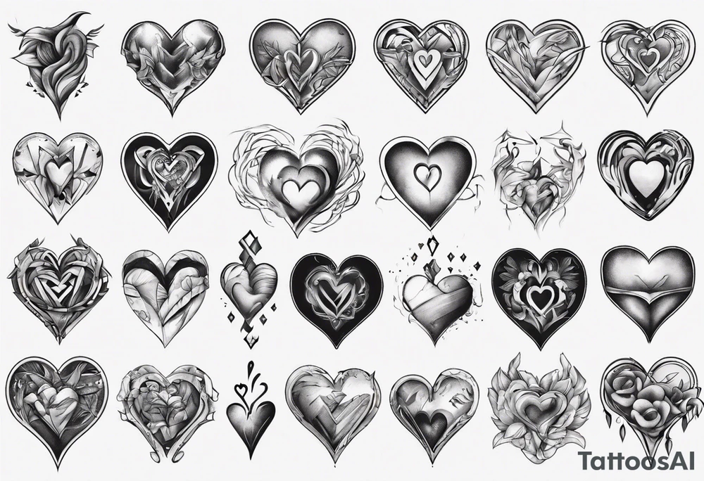 A modern heart tattoo idea