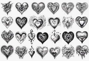 A modern heart tattoo idea