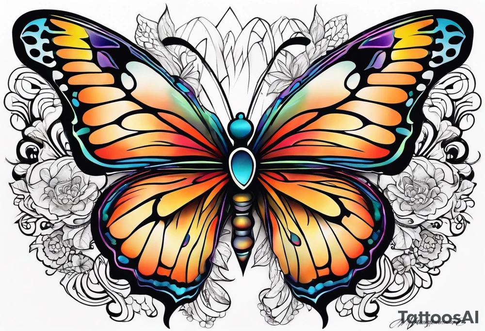 butterfly sleeve tattoo idea