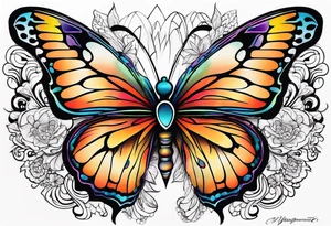 butterfly sleeve tattoo idea