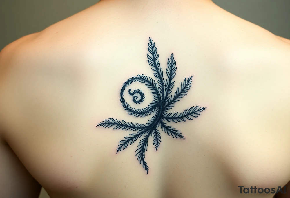 Small spiral
 firn plant moving clockwise tattoo idea