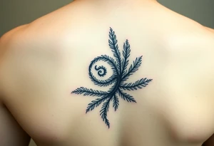 Small spiral
 firn plant moving clockwise tattoo idea