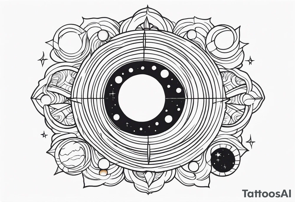 small minimalistic spiritual universe tattoo idea