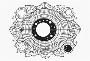 small minimalistic spiritual universe tattoo idea