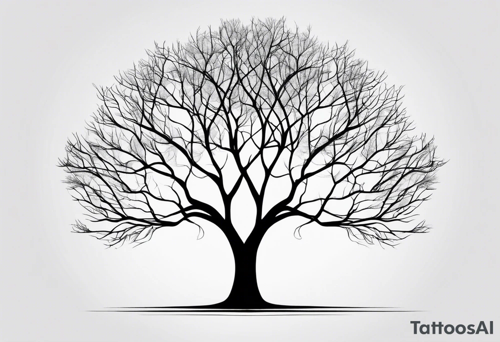 Tree Silhouette - Simple outline of a tree without leaves. tattoo idea