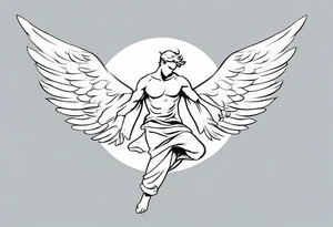 Male Angel falling out the sky tattoo idea