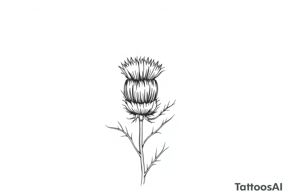 thistle minimalist tattoo idea