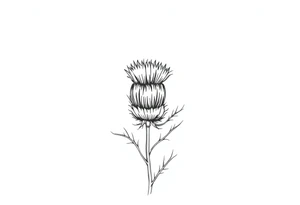 thistle minimalist tattoo idea