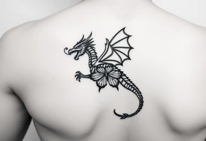 dragon made of butterflies on a forearm tattoo idea