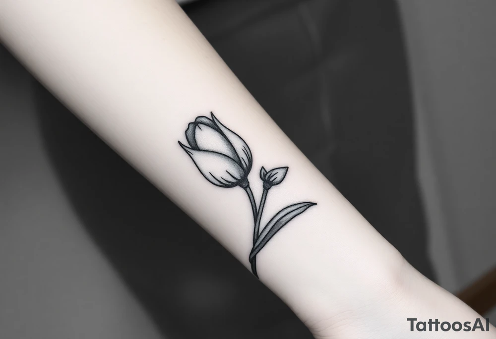 two intertwined tulips with stem tattoo idea