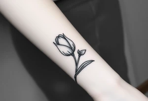 two intertwined tulips with stem tattoo idea
