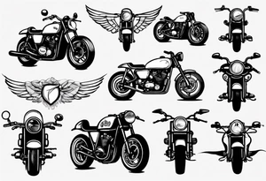 Cafe racer style motorcycle tattoo idea