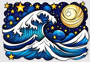 Starry night half sleeve tattoo idea