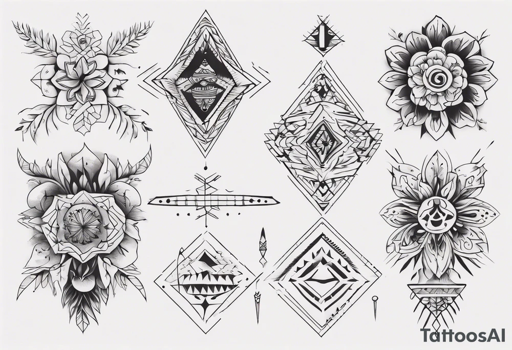 Minimalist Ornemental traditional henne indie tattoo idea