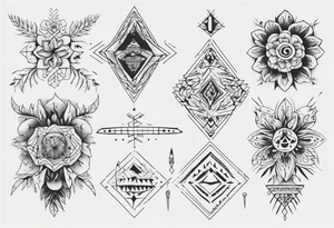 Minimalist Ornemental traditional henne indie tattoo idea