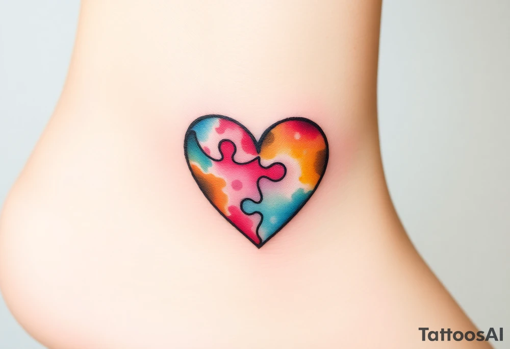 autism heart puzzle shape symbol tattoo idea