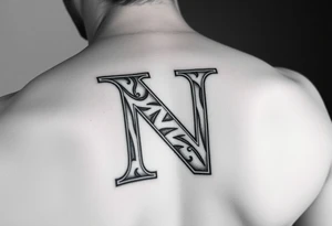 give me a tattoo idea of the letter N with a dollar bill tattoo idea